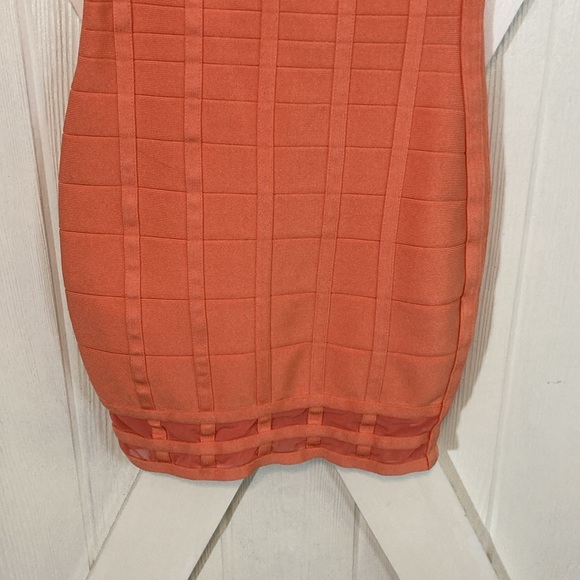 Marciano Orange Bandage Bodycon Cap Sleeve Dress - Picture 5 of 11